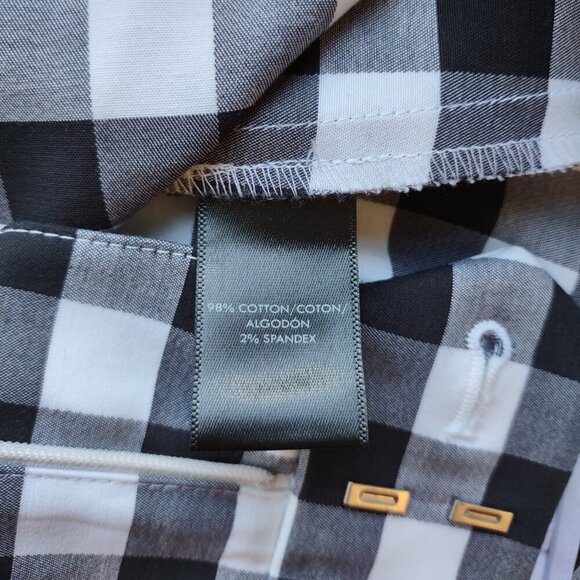 Ann Taylor Kate Straight Leg Pant Classic Gingham Black/White Check  Size 2P - Picture 7 of 9